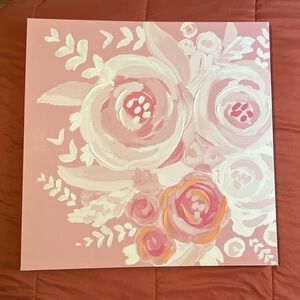 Pink floral wall decor